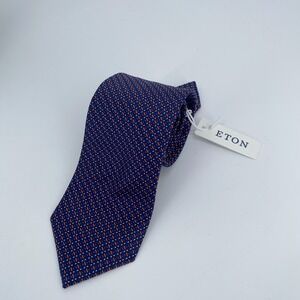 Eton Tie Mens One Size Multi Patterned Silk Classic Fit Necktie England Made NWT